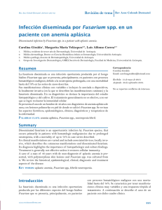 Infección diseminada por Fusarium spp. en un paciente con anemia