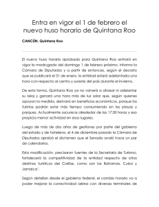Entra en vigor el 1 de febrero el nuevo huso horario de Quintana Roo