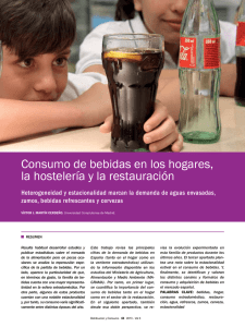 Consumo de bebidas en los hogares, la hostelería y la