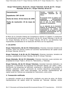 Grupo Televicentro, SA de CV / Grupo Televisat, S de RL