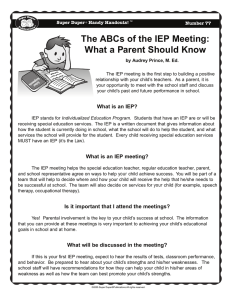 The ABCs of the IEP Meeting: What a Parent Should Know