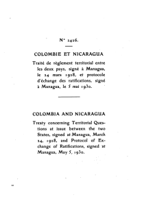 COLOMBIE ET NICARAGUA Traite de reglement territorial