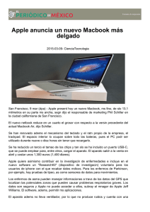 Apple anuncia un nuevo Macbook más delgado