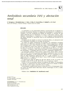 Amiloidosis secundaria (AA) y afectación renal