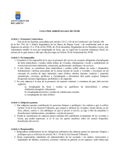 TAXA PER ARREPLEGADA DE FEMS Article 1