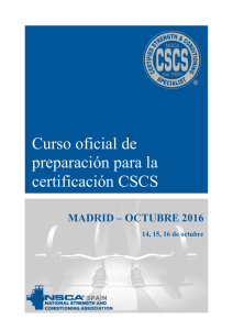 Curso oficial de preparación para la certificación CSCS