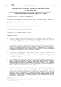 REGLAMENTO (UE) No 655/2014 DEL PARLAMENTO EUROPEO