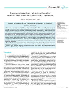 Duración del tratamiento y administración oral de antimicrobianos