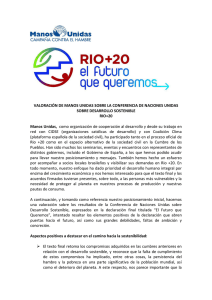 Valoración Manos Unidas Río+20