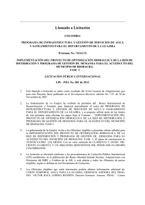 Llamado a Licitación - Gobernación de La Guajira