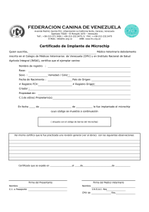 Certificacion de Implante de Microchip FCV