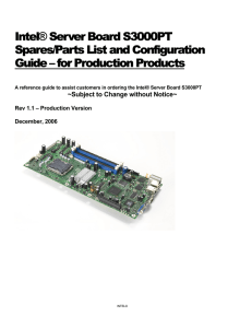 Spares/Parts List and Configuration Guide