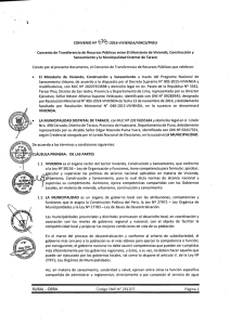 Page 1 coNVENIo Nº o º -2016 vivíENDA/vMcs/PNsu Convenio de