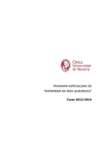 PROGRAMA ESPECIALIDAD DE - Clínica Universidad de Navarra