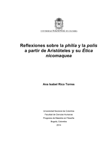 Reflexiones sobre la philía y la polis a partir de Aristóteles y su Ética