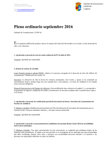 Pleno ordinario septiembre 2016 - Ayuntamiento de Fuentes de