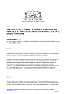 análisis teórico sobre la primera transposición didáctica a