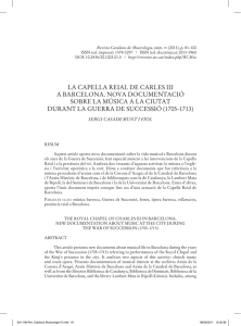 LA CAPELLA REIAL DE CARLES III A BARCELONA. NOVA