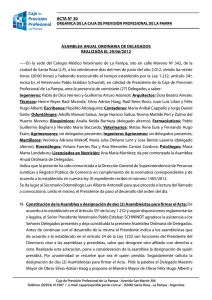Acta Asamblea N° 30 - Caja Previsión Profesional de La Pampa