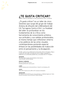 T`agrada criticar-ES - centre d`art tarragona