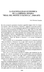 la racionalidad económica de la empresa minera "real del monte y