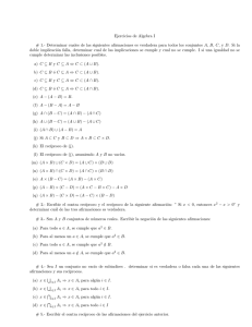 Ejercicios de Algebra I # 1.- Determinar cuales de las siguientes