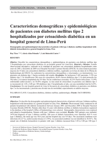 Características demográficas y epidemiológicas de pacientes con