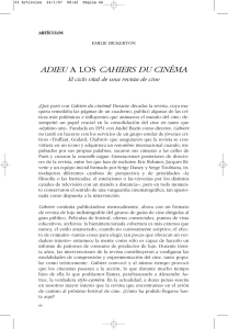 Adieu a los Cahiers du cinéma
