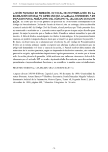 acción plenaria de posesión, su falta de contemplación en la