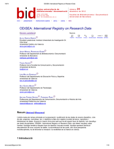 ODiSEA: International Registry on Research Data - E