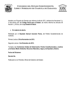 Iniciativa con Proyecto de Decreto que reforma el artículo 357 y