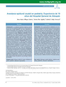 Anestesia epidural caudal en pediatría
