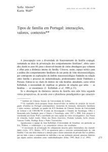 Tipos de família em Portugal: interacções, valores