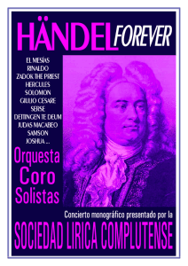 "Händel Forever" Arias, coros y marchas de GF Händel