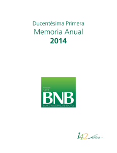 Memoria Anual 2014 - Banco Nacional de Bolivia
