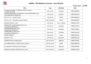 LLIBRES - ESO Matèries Comunes – Curs 2014/15 20-05