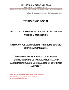 TESTIMONIO TESTIGO SOCIAL LPN 002 2016