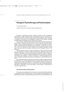 Autogenic Psychotherapy and Psychoanalysis