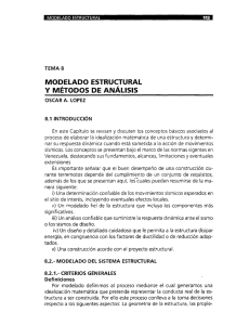 MODELADO ESTRUQTURAL Y MÉTODOS DE ANALISIS