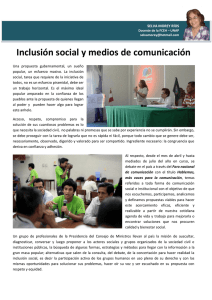 Inclusión social y medios de comunicación