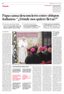 Papa causa desconcierto entre obispos italianos