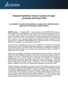 Dassault Systèmes recibe el premio al mejor proveedor del Grupo