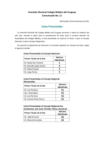 Listas Presentadas - Red Médica del Uruguay