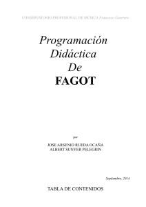 Programación Didáctica De FAGOT