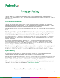 Política de Privacidad de Fabretto