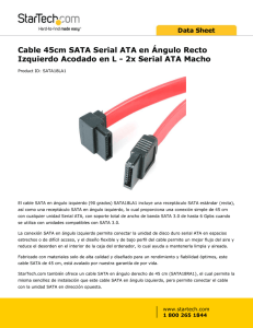 Cable 45cm SATA Serial ATA en Ángulo Recto
