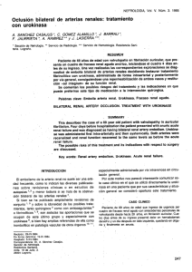 oclusión bilateral de arterias renales: tratamiento con urokinasa