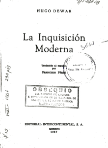 Page 1 ggg/3., HUGO DEWAR La Inquisición _ ,Lím Moderna I <11