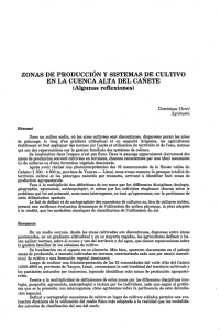 Zonas de produccion y sistemas de cultivo en la Cuenca alta del