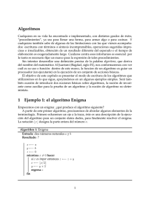 Algoritmos 1 Ejemplo 1: el algoritmo Enigma